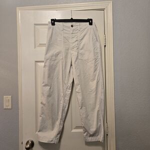 American Eagle Outfitters Flex Cream Wide Leg Utility Pants